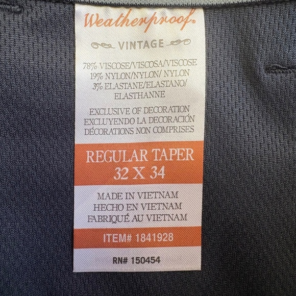 Weatherproof Vintage 32x34 Men's Hybrid Tech Pants, Blue NWT - Picture 13 of 14